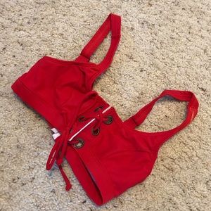 Red bikini top